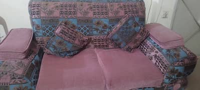 6 seater sofa set with elegant floral patterns