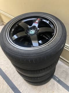 Rims 17 inchs 5 Nuts along with Yokohama low perofile tyres.