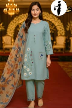 3 pcs women's stitched Suit