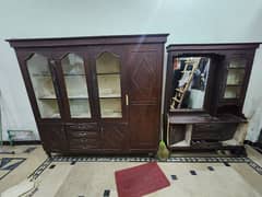 Showcase with attached cupboard and Dressing table