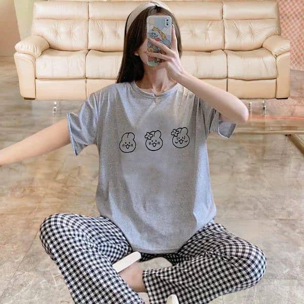 stylish women's printed night suit 8