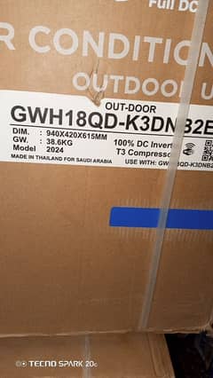 GREE 1.5 TONE AC DC INVERTER NEW MADE IN THAILAND T3 COMPRESSOR