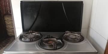 Stove with 3 Large Burners with Cabinet of 2 Doors