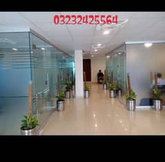 Window door partition 12mm Glass Aluminium Work