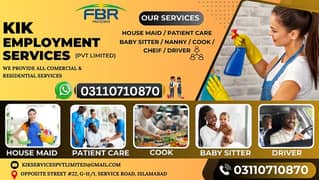 Domestic Staff | Babysitter | Cook | Chef | Watchmen | Patient Care