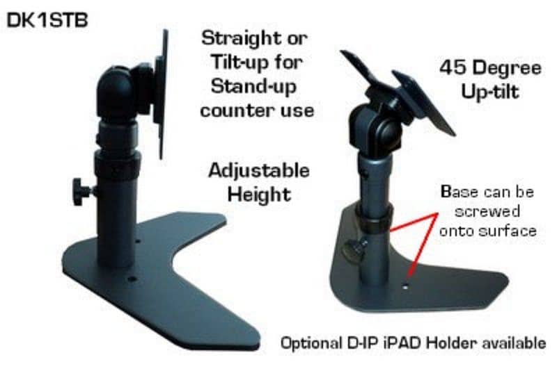DK1ST LCD Desk Stand Adjustable Height. Use on Base or bolt-on table. 3