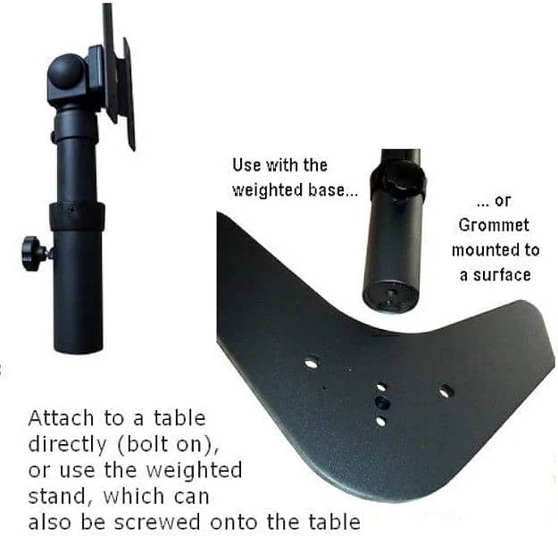DK1ST LCD Desk Stand Adjustable Height. Use on Base or bolt-on table. 13
