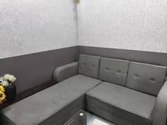 sofa set l shape with 2 chairs & 1 dewan & 1 stole