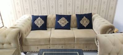 coffee beige sofa set 3 2 1