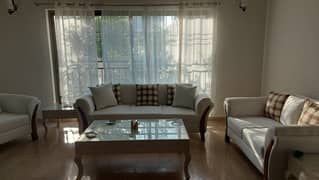 Off White Sofa Set with Tables used for less than 2 months