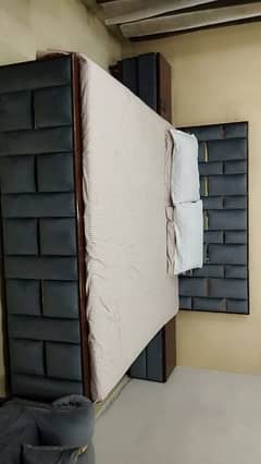 bed set with mirror table with 2 side table
