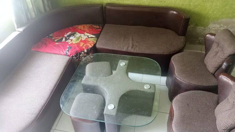 7 seater sofa with 2 separate set as sofa and dining table with 4 seat 0