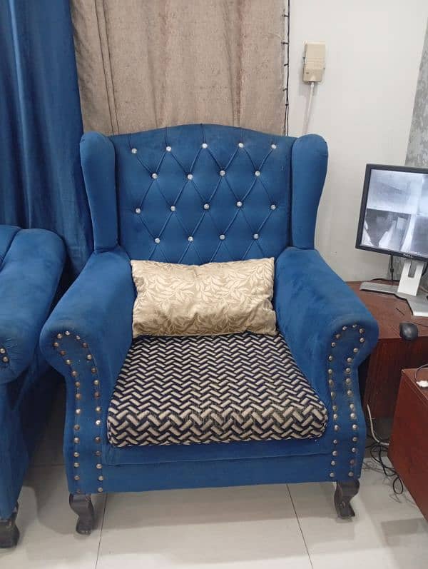 Sofa Set along with matching curtain and table 1