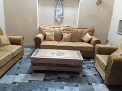New camel colar ,6 seater sofa with center table