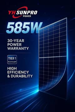 YHSun Pro Power 585W N Type Bificial A Grade Tire 1