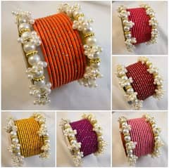 Bangles pearls kara with Mate bangle/03234544506