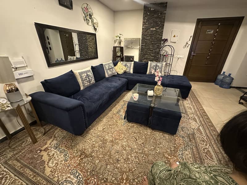 L Shaped Sofa with Table and 4 small seats 2