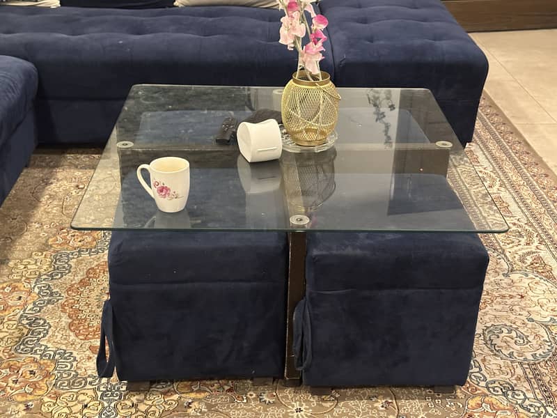 L Shaped Sofa with Table and 4 small seats 4