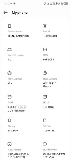 common 18t 4 +2 gb ram 128 gb rom