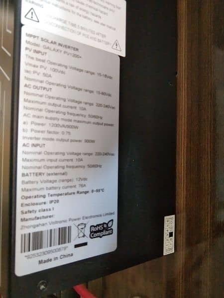 1.2 mppt inverter 900watt output good condition 10/10 no repair 10