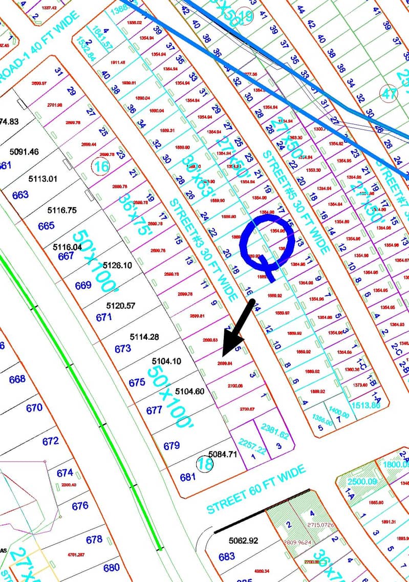 Q block 10 marla 36×75 solid plot for sale in street 3 plot 7 0