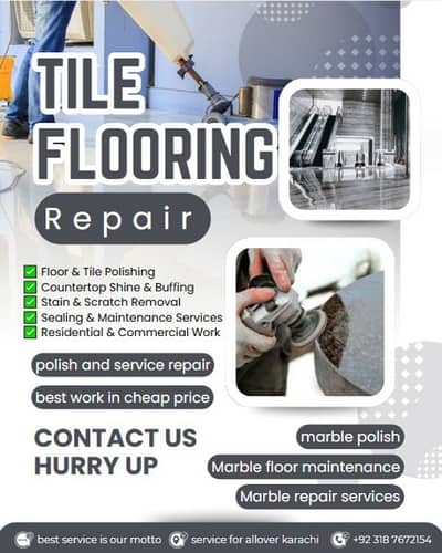 construction Tile Flooring installed services Marble floor restoration