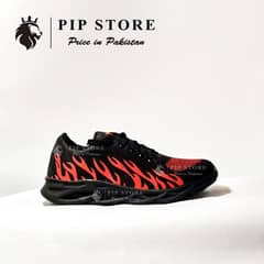 men's rubber comfortable joggers, colors: Red fire and white fire