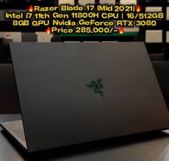 Razer blade 17 (Mid 2021) i7 11th Gen 11800H (8GB GPU NVIDIA RTX 3080