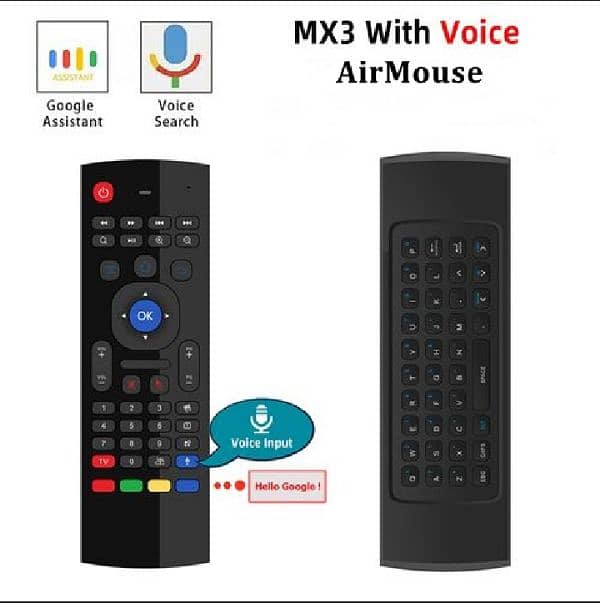 universal android Tv remote 3 in 1 voice search keyboard 2