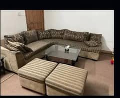 L shape sofa 7 seater with foot stools