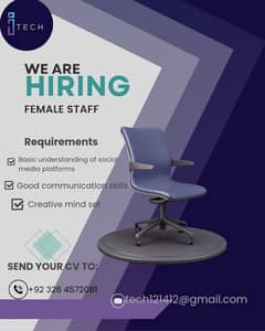 Need female staff For work