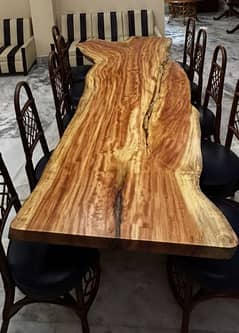 Dining table. | real kikar wood | raw shape