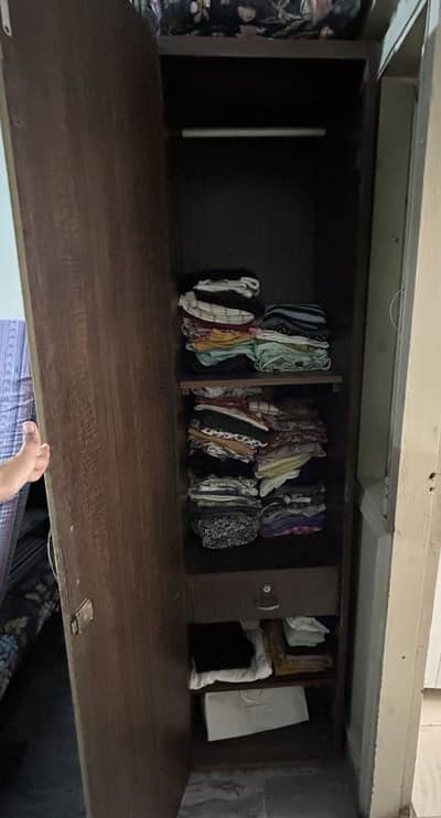 Single door wooden wardrobe