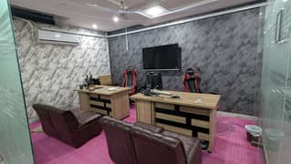 12 marla Facing Park basement commercial brand new type available for rent near ucp University or Emporium Mall or shaukat khanum hospital or abdul sattar eidi road M2