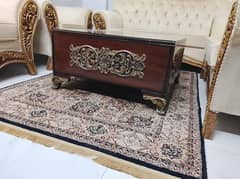 7 seater sofa set with Curtains, centre rug,centre table
