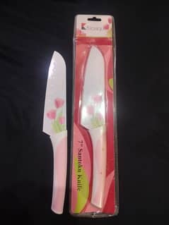 "Klasique 7" Santoku Knife: Sharp stainless steel with floral design"