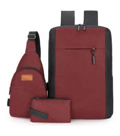 school college bags laptop bags with pouch and short bag