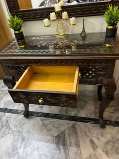 console with mirror