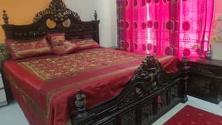 side  table  and double  bed