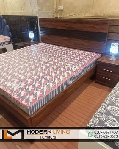 King Bed With 2 side tables best quality in your choice colours