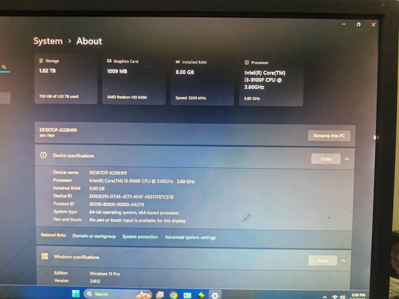 Core i3 || 9th gen || 8GB DDR4 || 128GB SSD 1