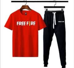 Men's Printed Polyester Track Suit | 2 Pcs Set in Red