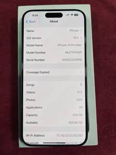 IPhone 15 Pro Max 256GB PTA Approved Titanium New