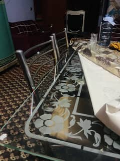 Dining table chairs glass table dine