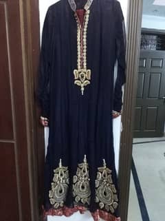 beautifull three piece long frock with fancy duppata n trouser