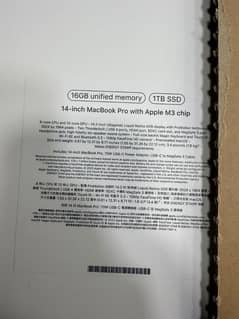 Macbook pro M3 14inch 16/1tb box packed