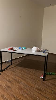 3 Computer steel and wodden tables