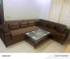 L shaped sofas dark brown color