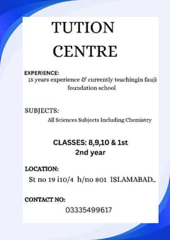 TUITION CENTER IN i10/4