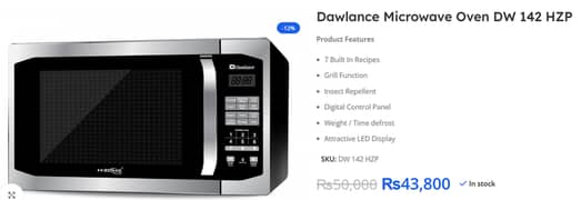 Large Size Microwave Oven DW - Slightly Used